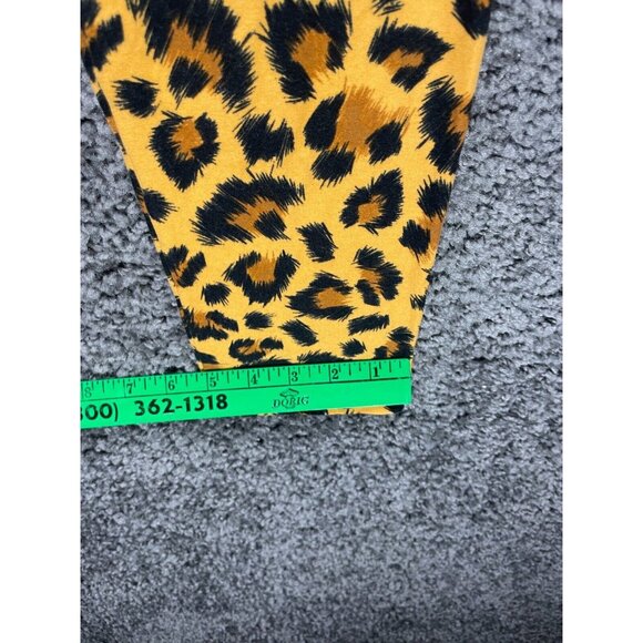 LuLaRoe Leggings Women's Tall & Curvy Mustard Black Cheetah Polyester Stretch - Picture 6 of 12